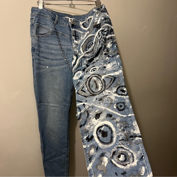 Upcycled Old Navy Super Skinny Mid Rise Jeans Women’s 10 - Picture 4 of 16